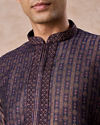 Manyavar Men Elegant Dark Blue Kurta Pajama