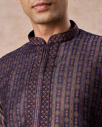 Manyavar Men Elegant Dark Blue Kurta Pajama