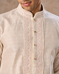 Manyavar Men Cream Elegance Kurta Pajama