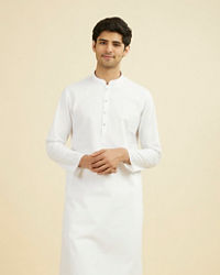 Manyavar Men Elegant Ivory Kurta Pajama Set