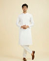 Manyavar Men Elegant Ivory Kurta Pajama Set