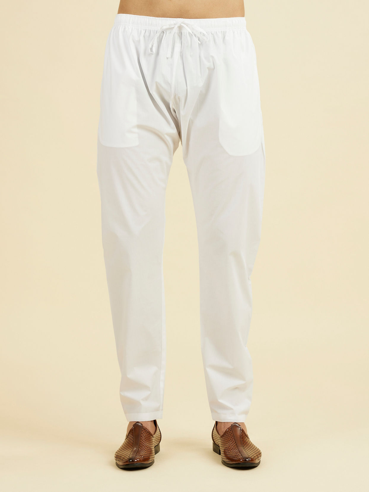 Manyavar Men Elegant Ivory Kurta Pajama Set