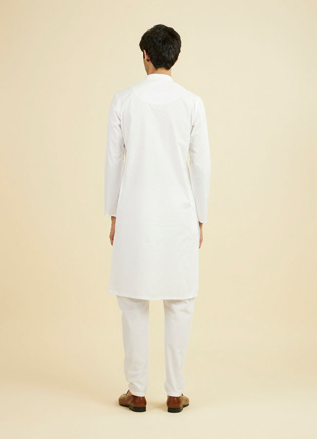 Manyavar Men Elegant Ivory Kurta Pajama Set