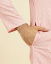 Manyavar Men Peach Cotton Kurta Pajama