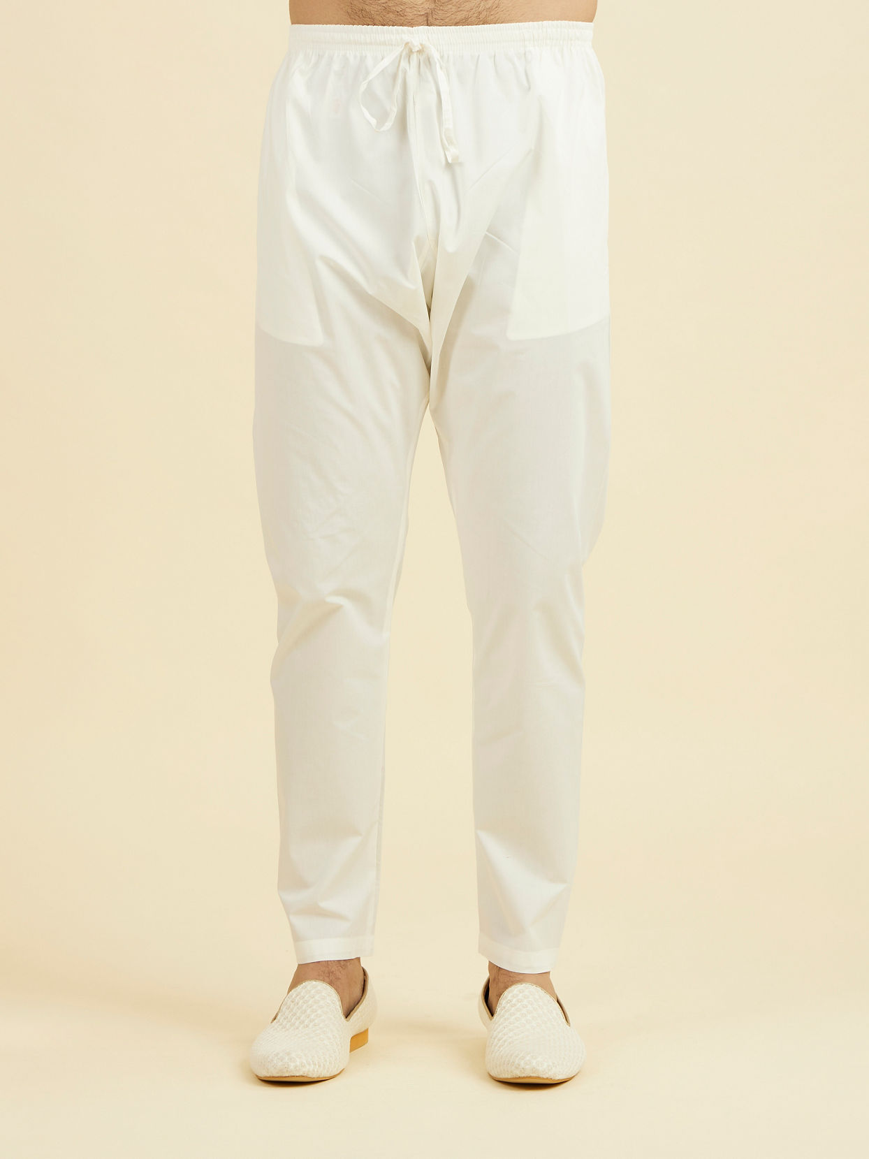 Manyavar Men Peach Cotton Kurta Pajama