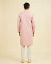 Manyavar Men Peach Cotton Kurta Pajama