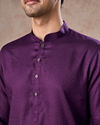 Manyavar Men Purple Splendor Cotton Kurta Pajama