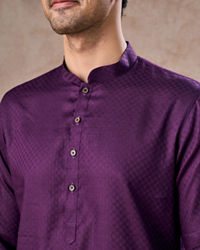 Manyavar Men Purple Splendor Cotton Kurta Pajama