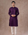 Manyavar Men Purple Splendor Cotton Kurta Pajama
