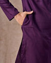 Manyavar Men Purple Splendor Cotton Kurta Pajama