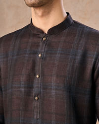Manyavar Men Dark Brown Elegance Kurta Pajama