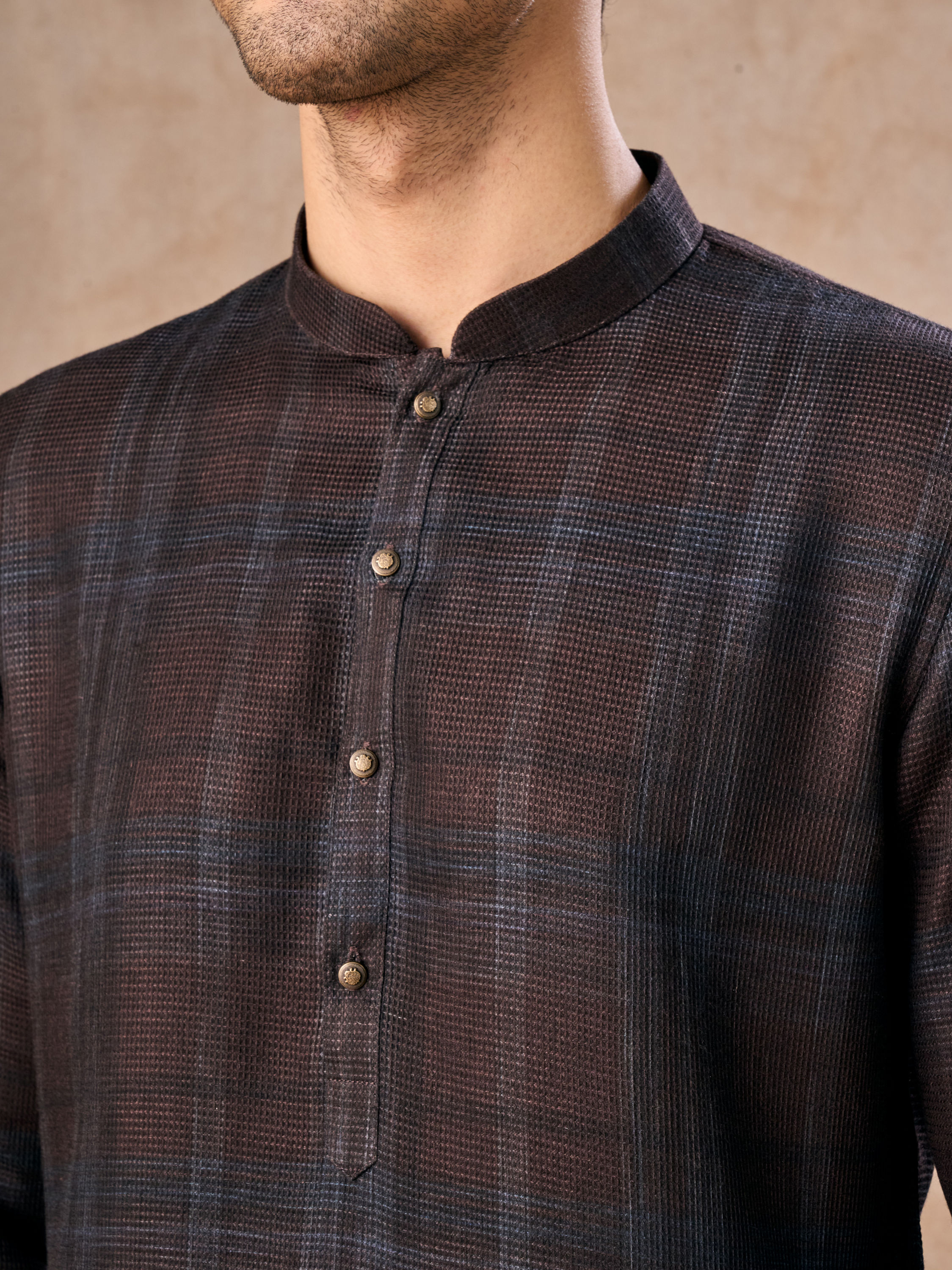 Manyavar Men Dark Brown Elegance Kurta Pajama