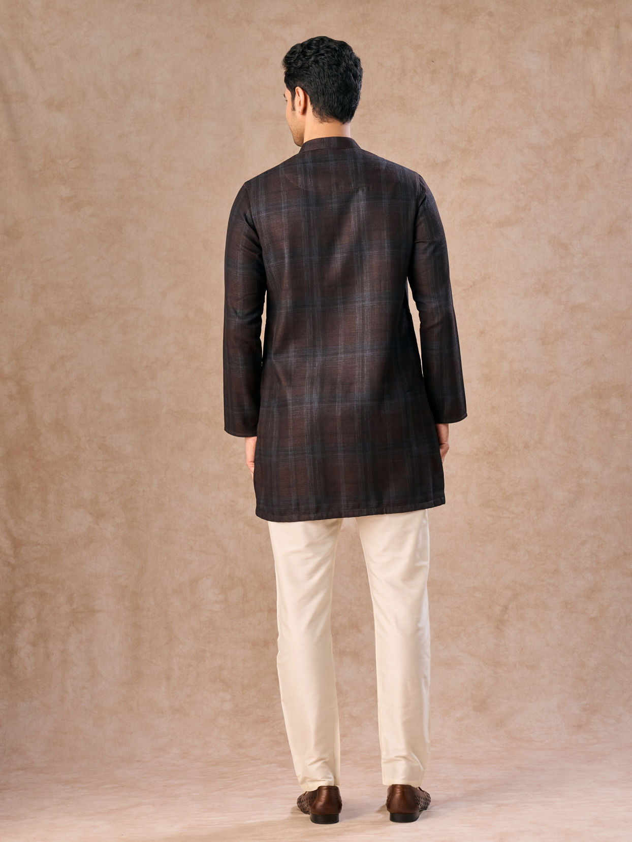 Manyavar Men Dark Brown Elegance Kurta Pajama