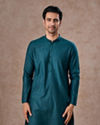 Manyavar Men Teal Green Elegance Kurta Pajama
