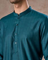 Manyavar Men Teal Green Elegance Kurta Pajama