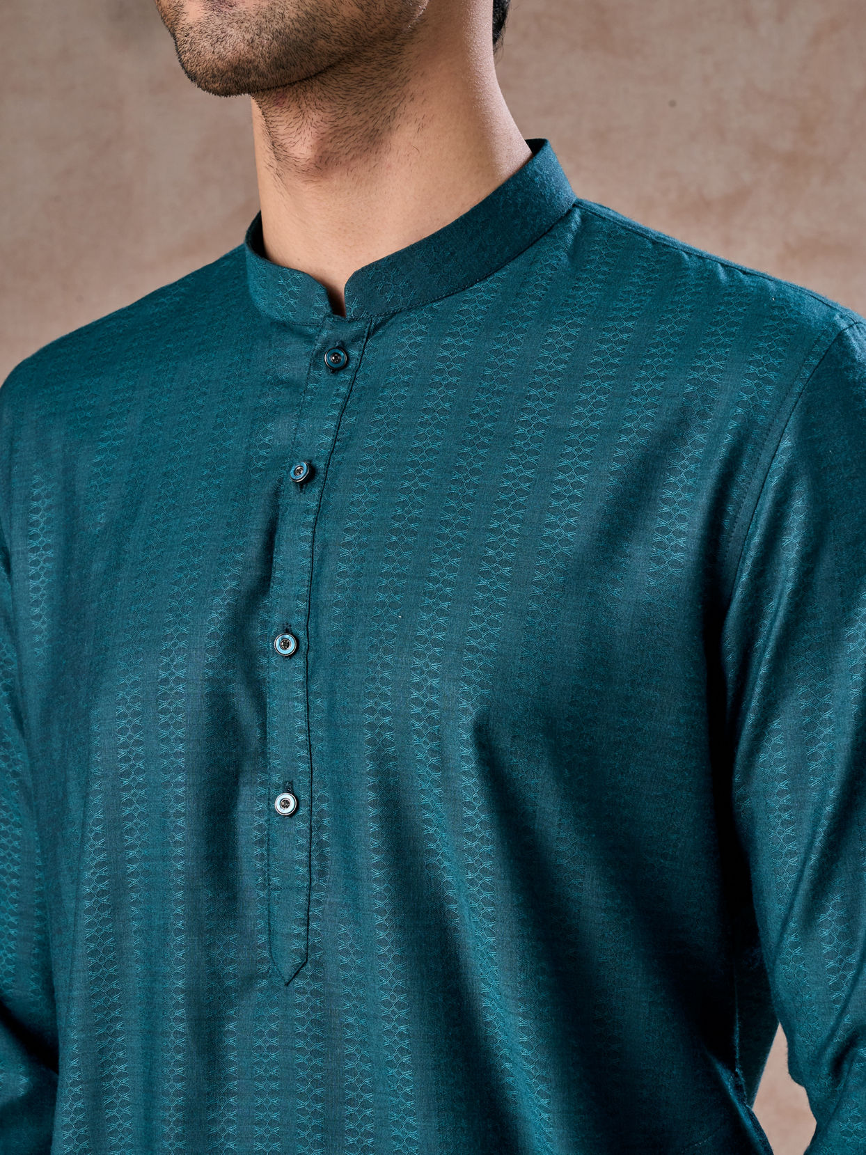 Manyavar Men Teal Green Elegance Kurta Pajama