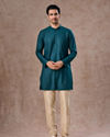Manyavar Men Teal Green Elegance Kurta Pajama