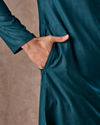 Manyavar Men Teal Green Elegance Kurta Pajama