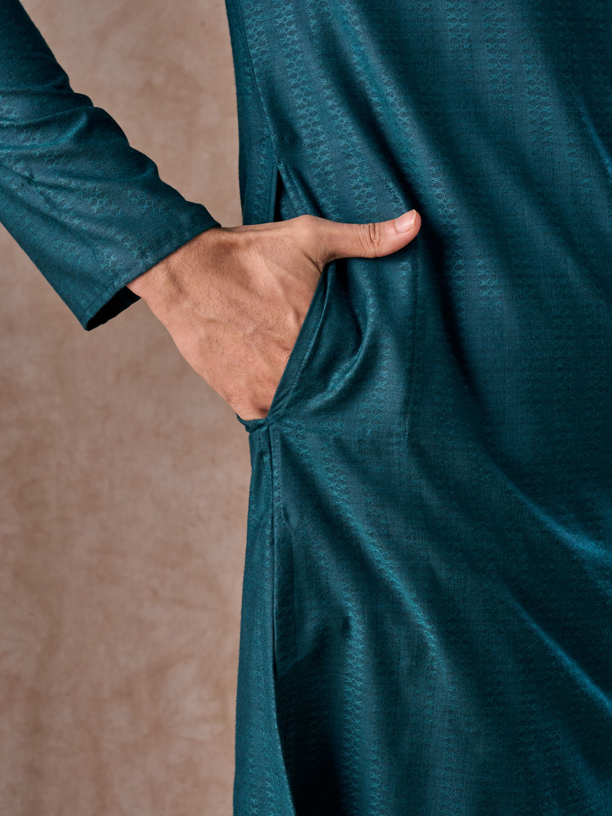 Manyavar Men Teal Green Elegance Kurta Pajama