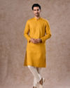 Manyavar Men Radiant Mustard Cotton Kurta Pajama