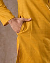 Manyavar Men Radiant Mustard Cotton Kurta Pajama
