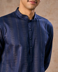 Manyavar Men Dark Blue Elegance Kurta Pajama
