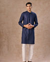 Manyavar Men Dark Blue Elegance Kurta Pajama