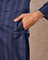 Manyavar Men Dark Blue Elegance Kurta Pajama