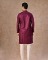 Manyavar Men Wine Hues Cotton Kurta Pajama