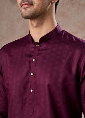 Manyavar Men Wine Majesty Kurta Pajama