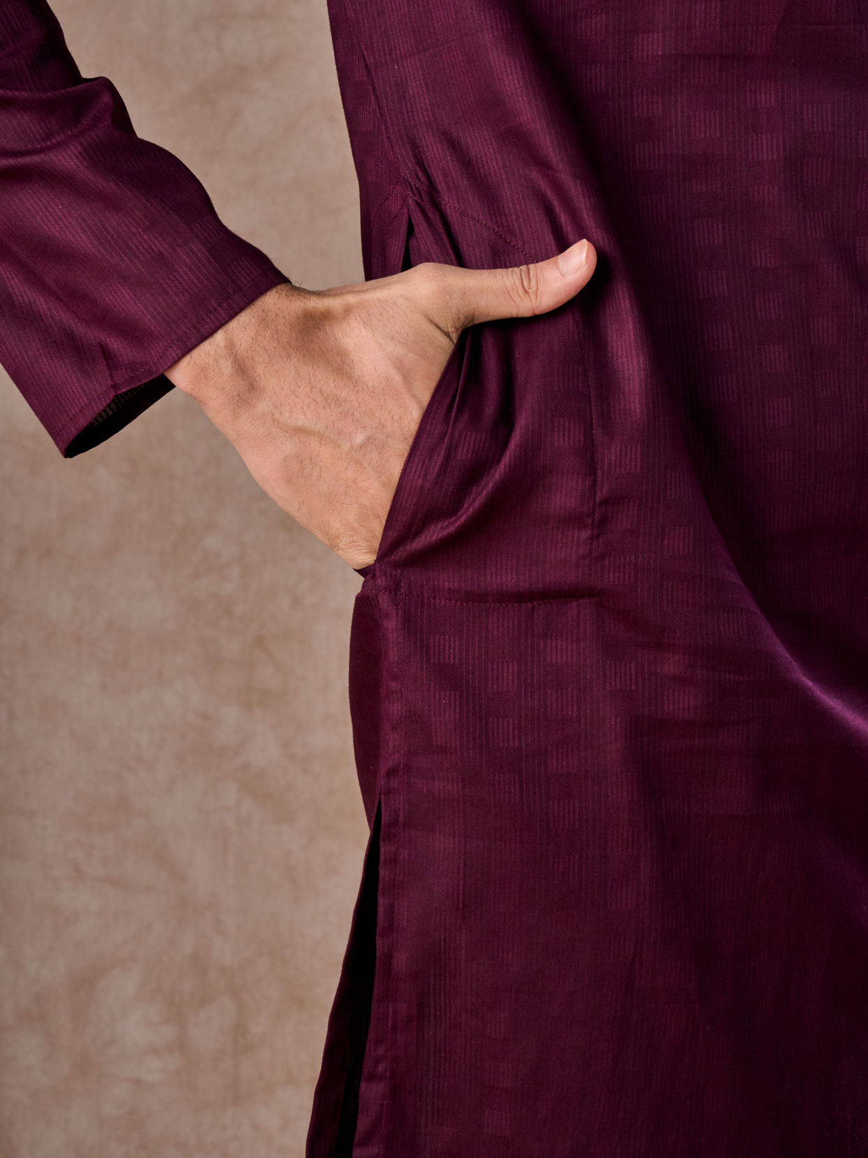 Manyavar Men Wine Majesty Kurta Pajama