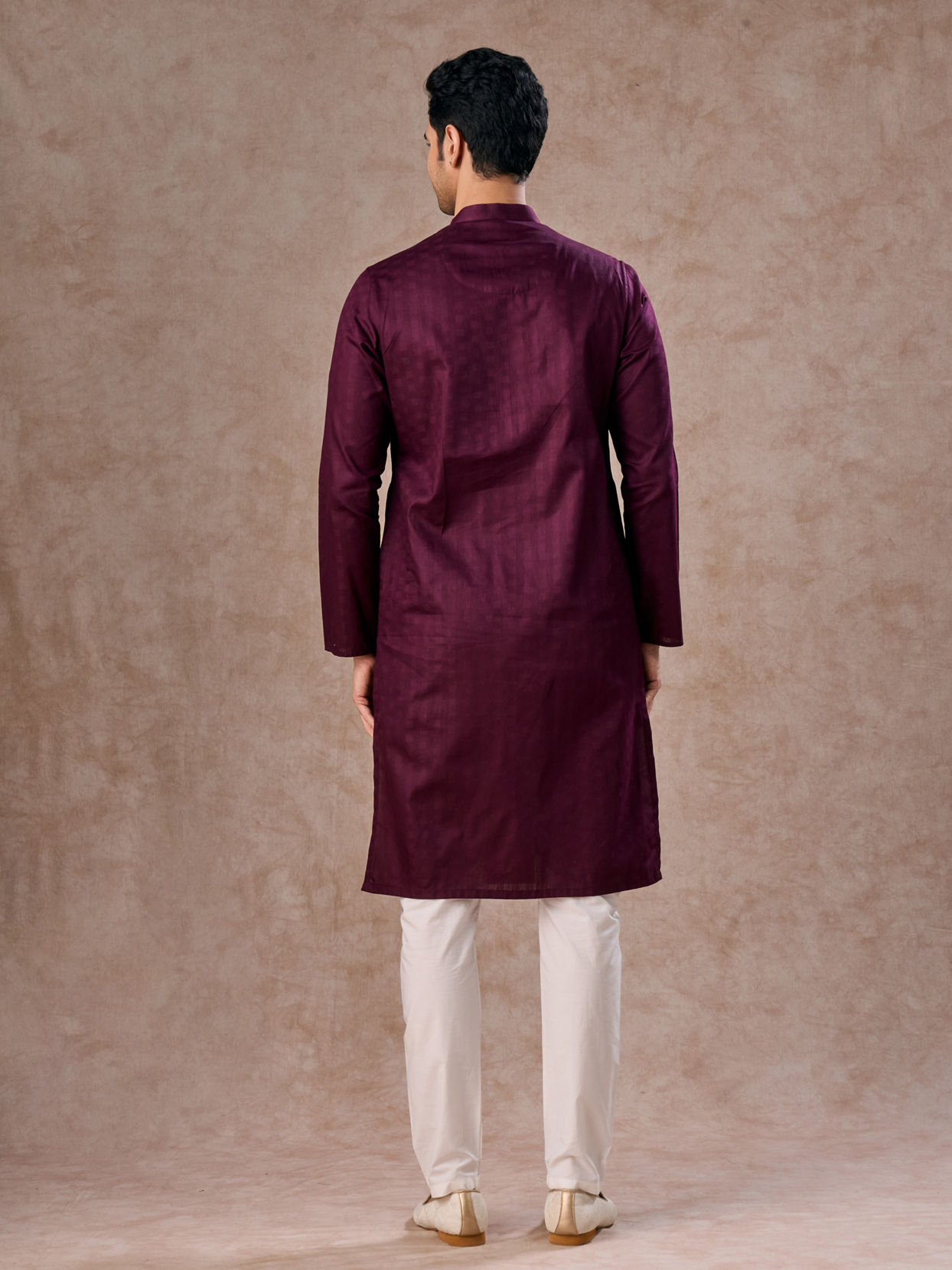 Manyavar Men Wine Majesty Kurta Pajama