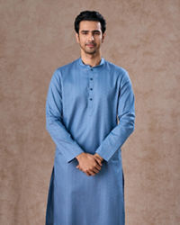 Manyavar Men Blue Delight Kurta Pajama
