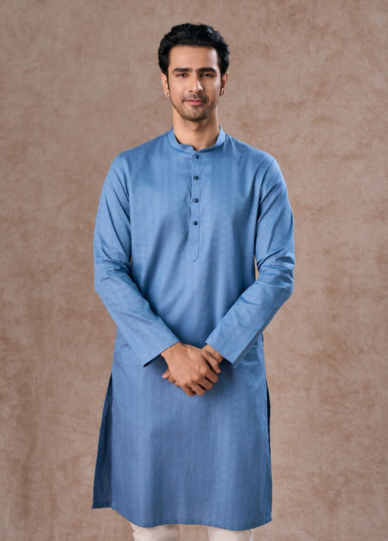 Manyavar Men Blue Delight Kurta Pajama