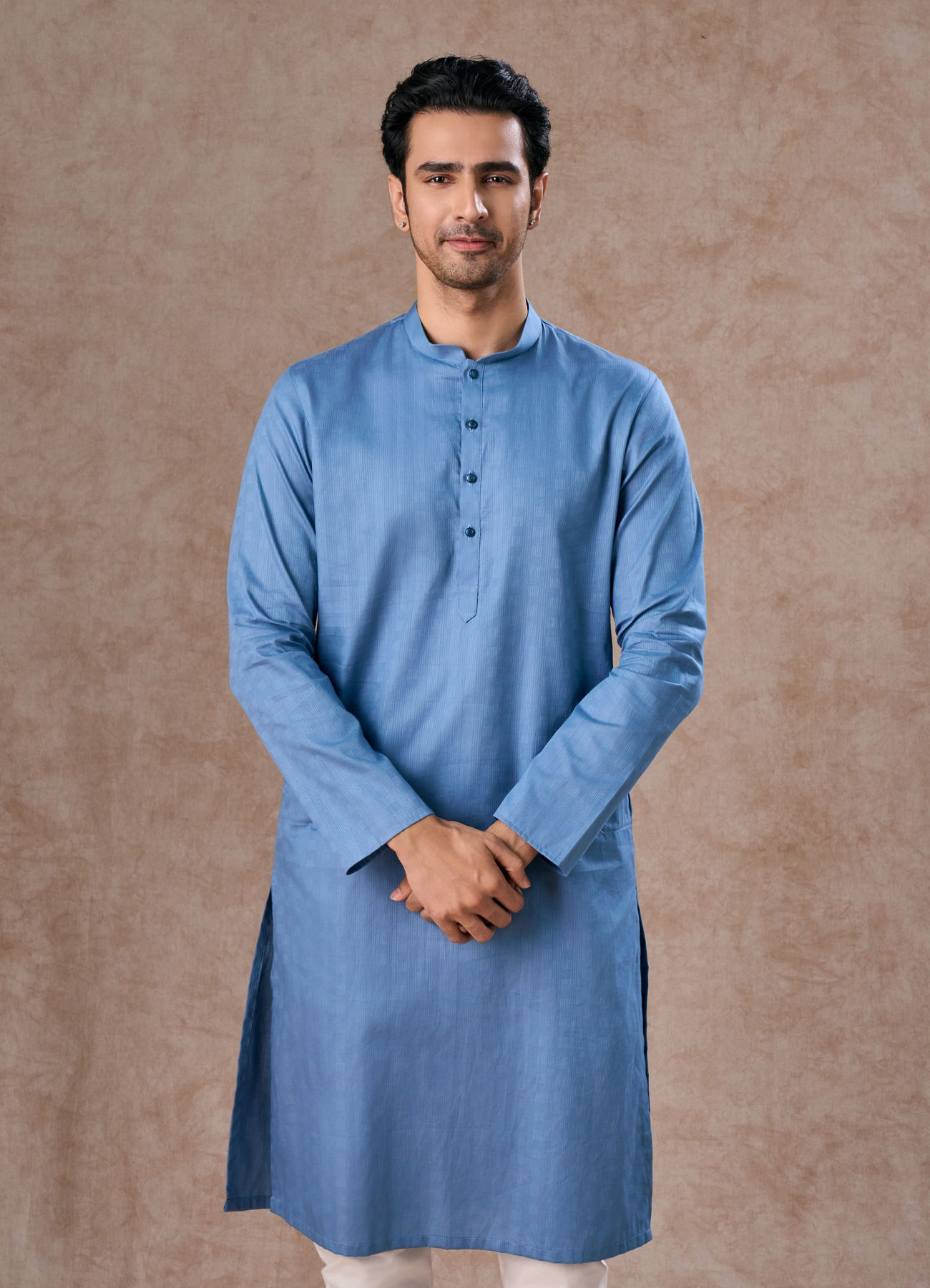 Manyavar Men Blue Delight Kurta Pajama