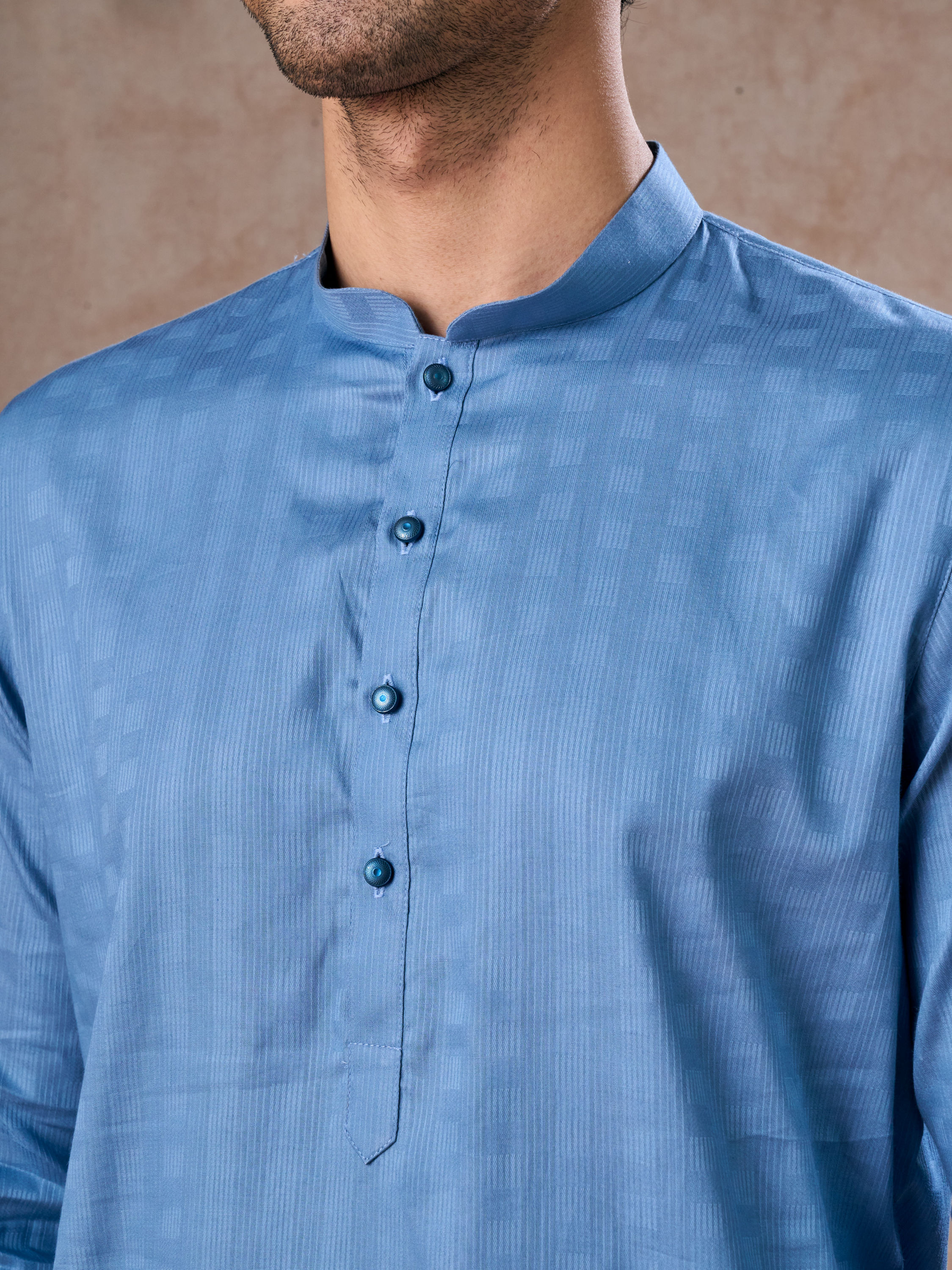 Manyavar Men Blue Delight Kurta Pajama