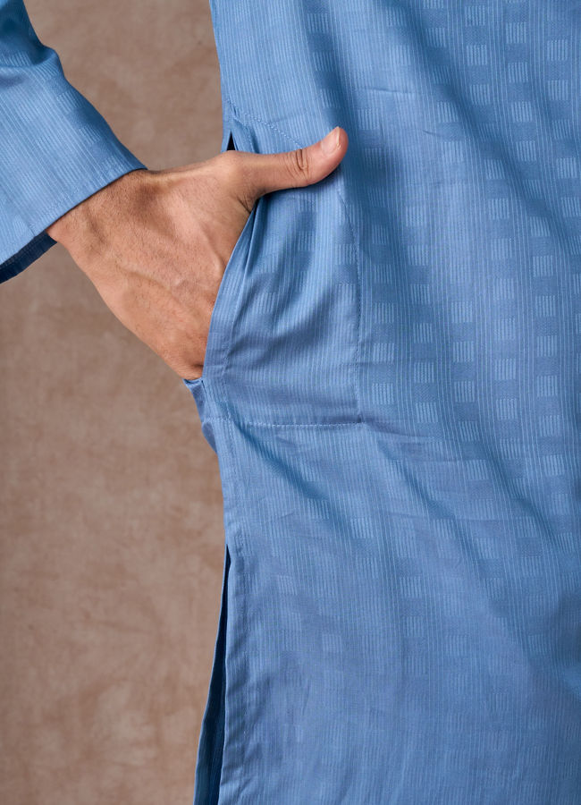Manyavar Men Blue Delight Kurta Pajama