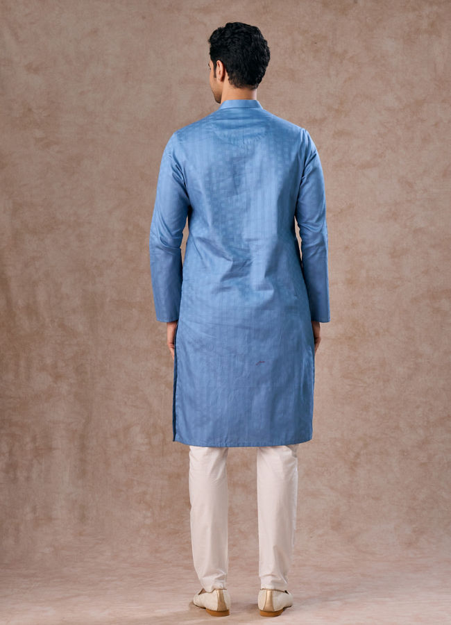 Manyavar Men Blue Delight Kurta Pajama