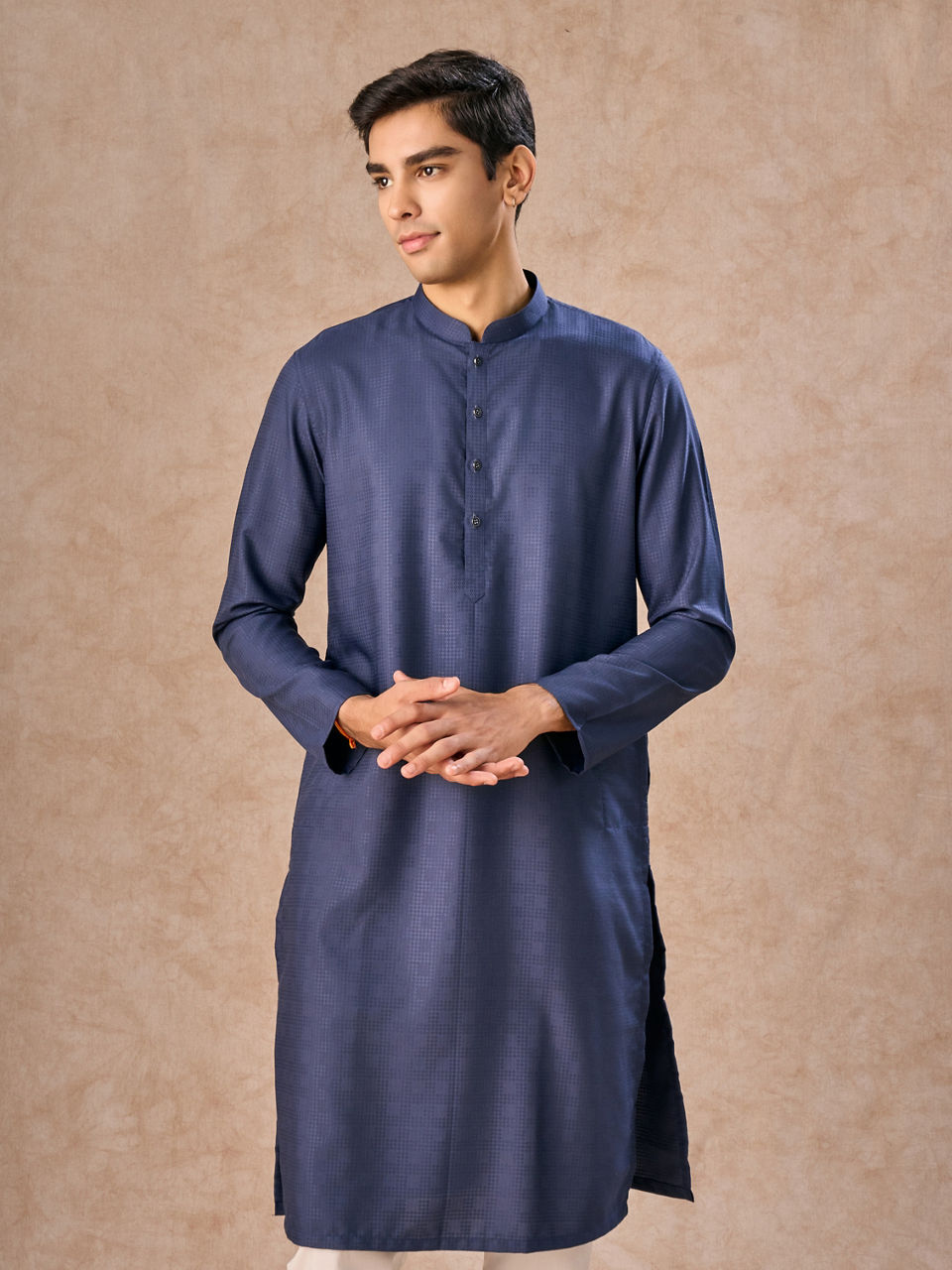 Manyavar Men Dark Blue Opulence Kurta Pajama