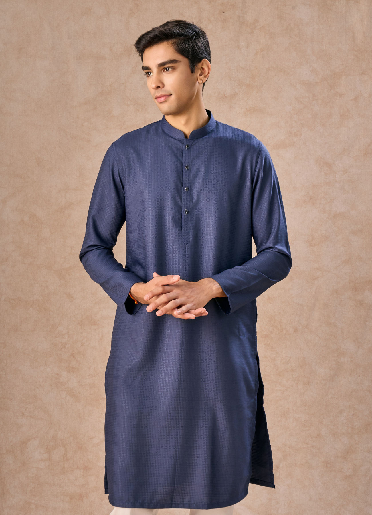 Manyavar Men Dark Blue Opulence Kurta Pajama