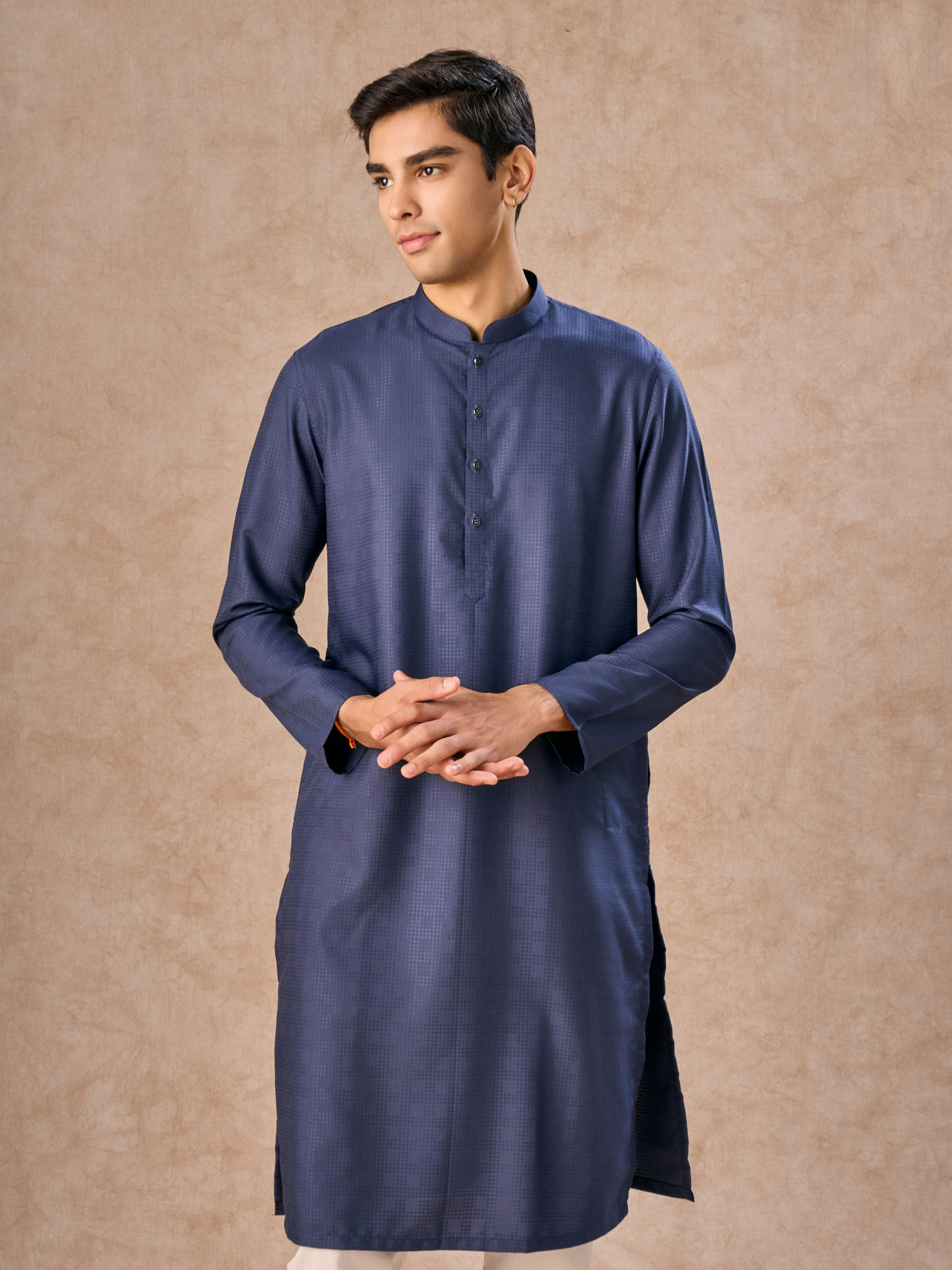 Manyavar Men Dark Blue Opulence Kurta Pajama