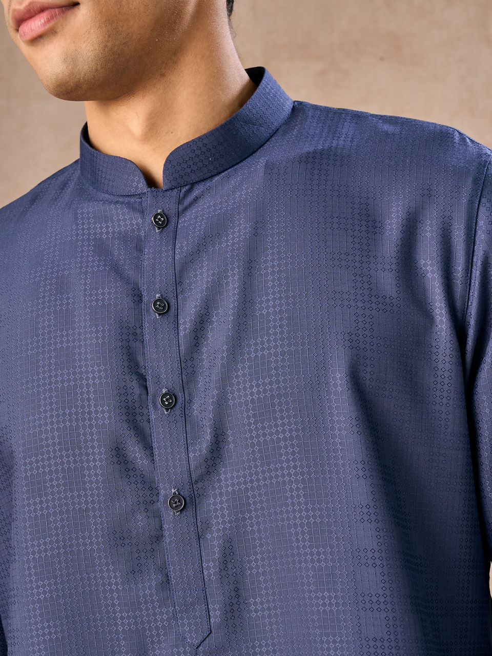 Manyavar Men Dark Blue Opulence Kurta Pajama