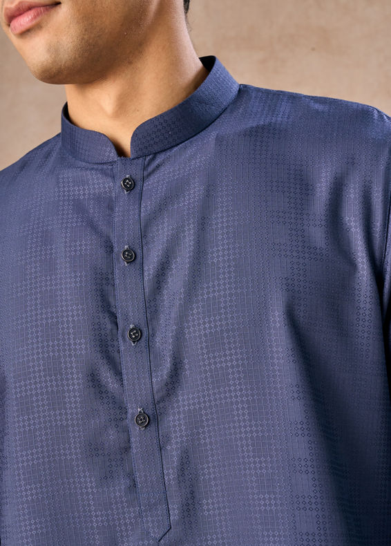 Manyavar Men Dark Blue Opulence Kurta Pajama