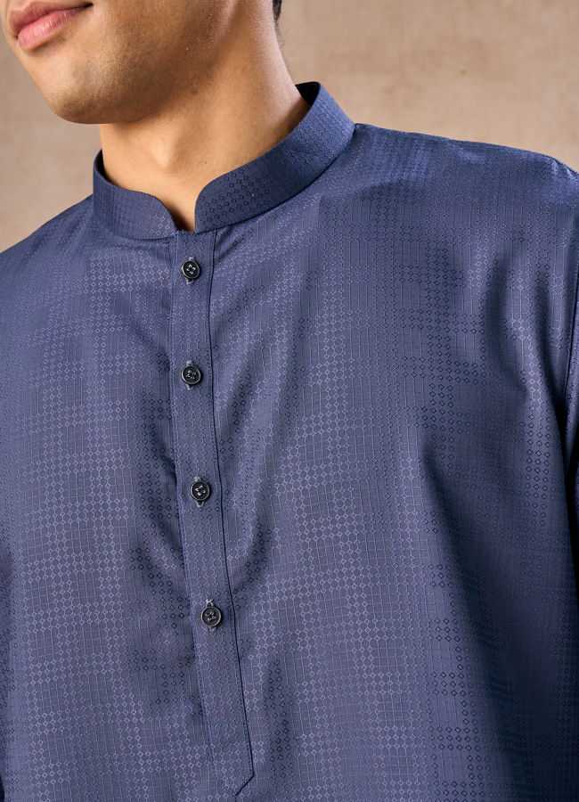 Manyavar Men Dark Blue Opulence Kurta Pajama