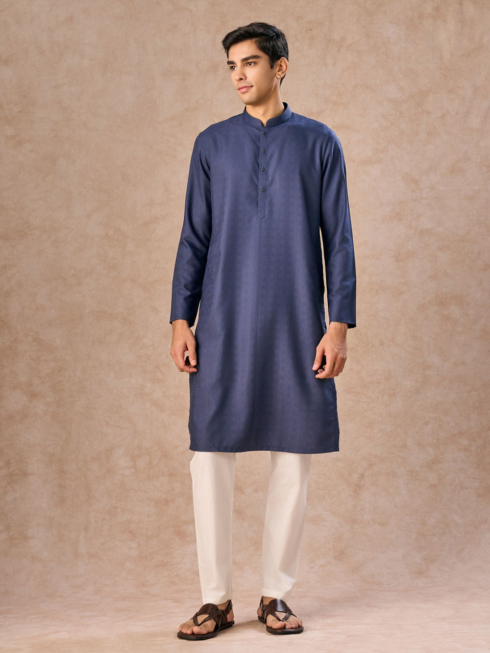Manyavar Men Dark Blue Opulence Kurta Pajama