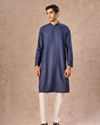 Manyavar Men Dark Blue Opulence Kurta Pajama