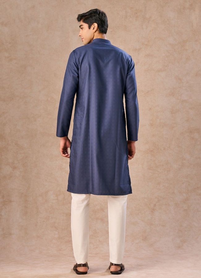 Manyavar Men Dark Blue Opulence Kurta Pajama