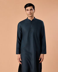 Manyavar Men Teal Blue Radiance Kurta Pajama