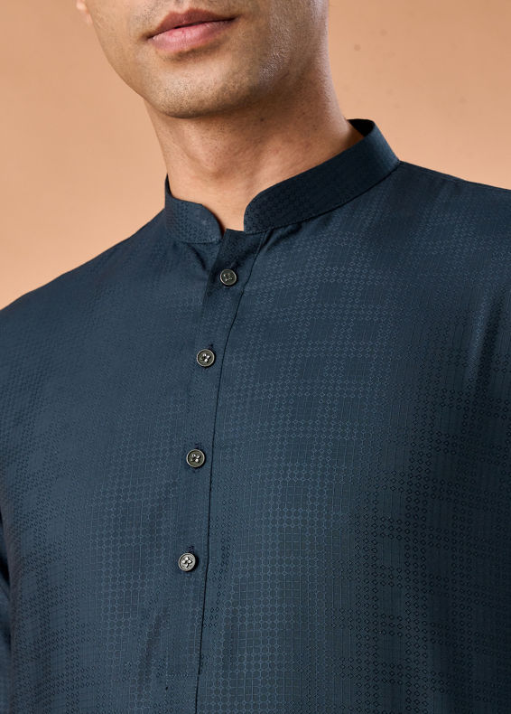 Manyavar Men Teal Blue Radiance Kurta Pajama