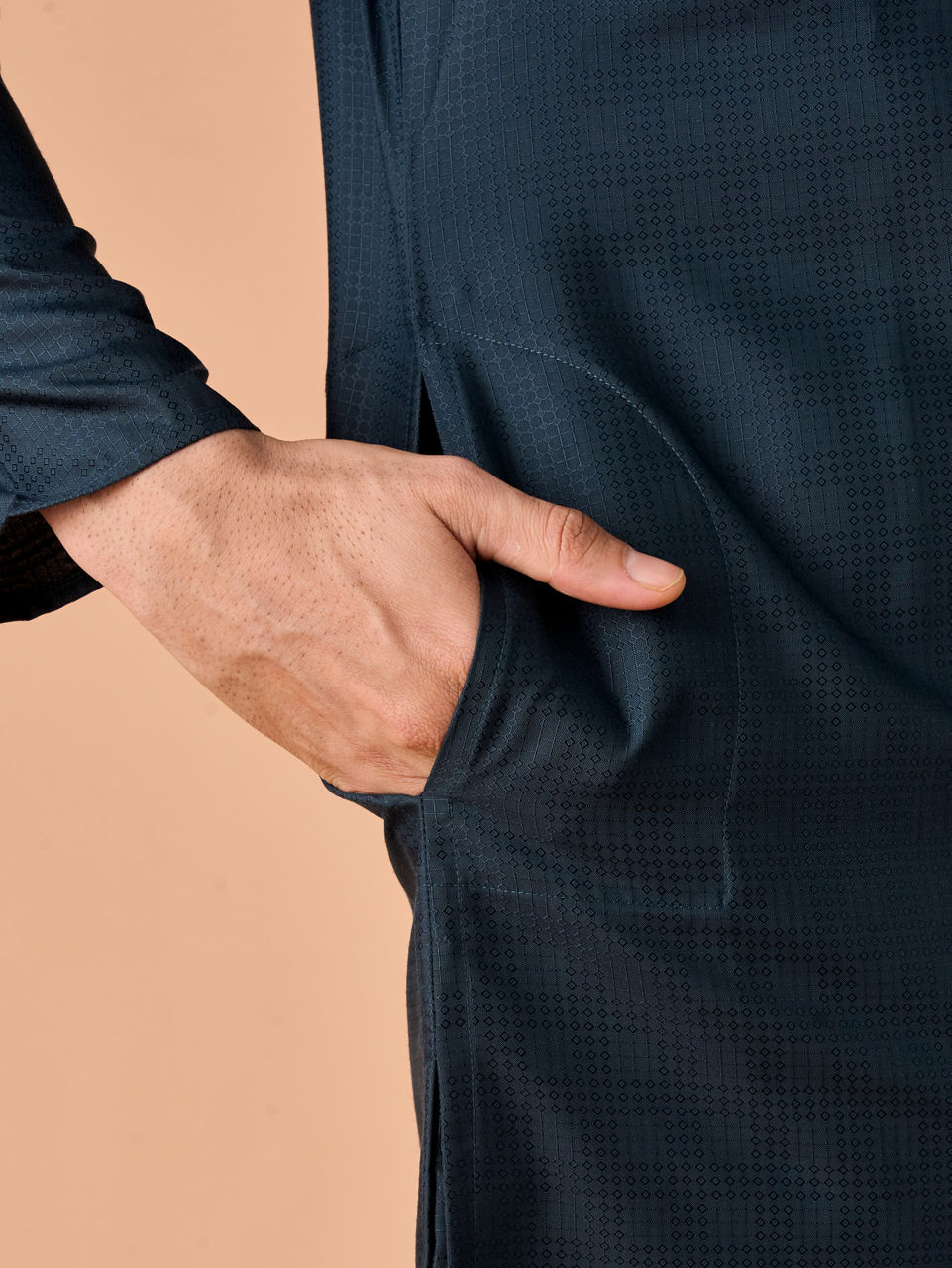 Manyavar Men Teal Blue Radiance Kurta Pajama